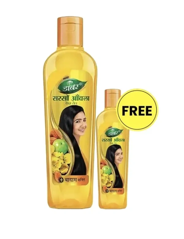 Dabur DABUR Sarson Amla Hair Oil 175 Ml|Strengthen The Hair Follicles|Reduces Friziness|Conditions Dry & Damaged Hair - 175 + 34 ml, Yellow