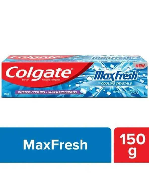 Colgate MaxFresh Toothpaste, Blue Gel Paste with Menthol for Super Fresh Breath, 150g - 150 g, Blue