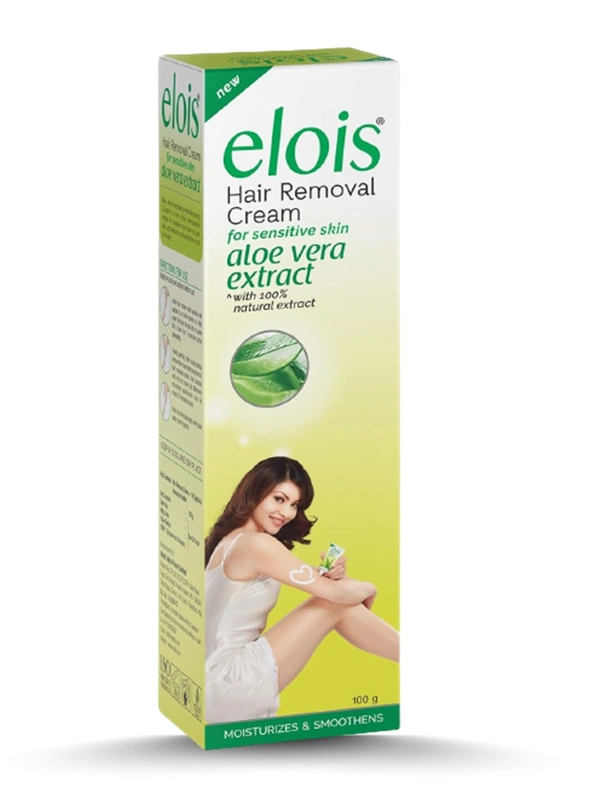 Elois Hair Removal Cream for Women With Aleo Vera Extract, Sensitive Skin(100g) 2x Longer Lasting Smoothness than Razors - 100g, Green