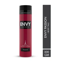 ENVY Passion Talc - 300g | Scented Talcum Powder|Blended with rich french Fragrance For Men Pack of 1 - 300 g, Red