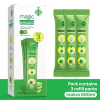 Godrej Protekt magic Powder-to-Liquid Handwash - 3 Refills | 27g (makes 200ml per refill) - 200 Per Ml, Forest Green