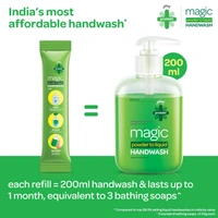 Godrej Protekt magic Powder-to-Liquid Handwash - 3 Refills | 27g (makes 200ml per refill) - 200 Per Ml, Forest Green