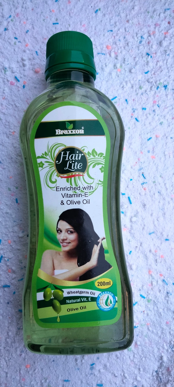 Hair Lite Non Sticky Hair Oil with Olive Oil & Natural Vitamin E,500 ml - 200 ml, Green
