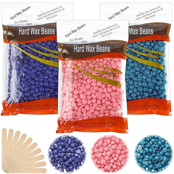 Aroma Hair Removal Hard Wax Beans Women Bikini Brazilian Wax Armpit Paperless Hair Remover Heat Wax, Facial Body Bag Wax For Men & Women - 100 G - 100 g, Multicolor