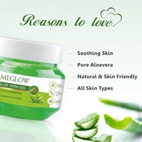 Meglow by Leeford | Aloe Vera Gel for Intense Hydration | Get Soft, Smooth & Nourished Skin | Pure Aloe Vera Gel with Cucumber Extracts | Naturally Hydrating & Skin Moisturizing Gel 100g - 100 g, Green