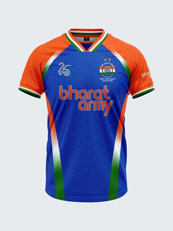 Bharat Army 25th Anniversary Limited Edition Match Day Jersey 2024 - Red, Kids 5 Years Men-M Men-L Men-S