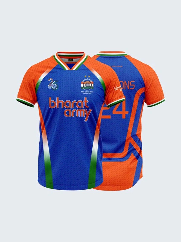 Bharat Army 25th Anniversary Limited Edition Match Day Jersey 2024 - Red, Kids 5 Years Men-M Men-L Men-S