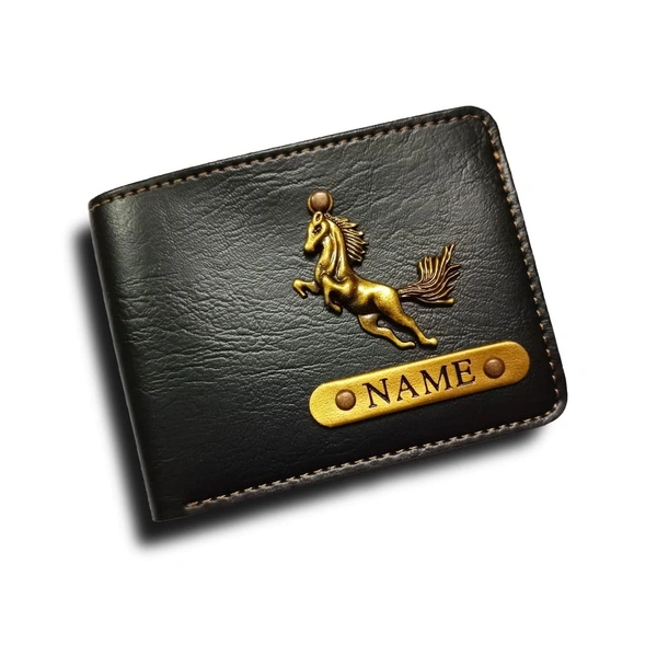 Kraftify Name Wallet Brown Leather Customized Name Wallet for Men with Charms, Personalized Name Wallet, Best Birthday, Anniversary Gifts for Men