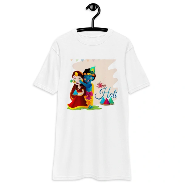 Kraftify Holi Festival Theam Printed White Unisex T-Shirt - Dri-fit for Men, Women & Kids.