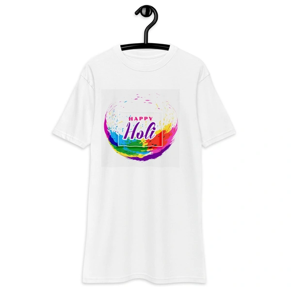 Kraftify Holi Festival Theam Printed White Unisex T-Shirt - Dri-fit for Men, Women & Kids.