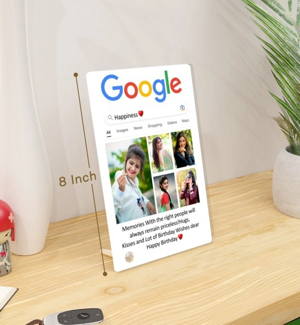 Kraftify Personalised 5 Photos trending Google Frame for Birthday, Anniversary, Wedding, Valentine day, Love Personalized Collage Google Photo Frame For Gifting
