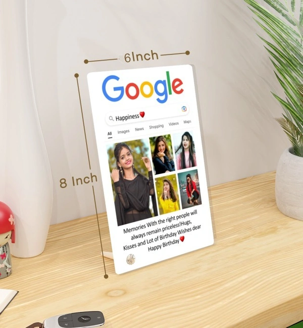 Kraftify Personalised 5 Photos trending Google Frame for Birthday, Anniversary, Wedding, Valentine day, Love Personalized Collage Google Photo Frame For Gifting