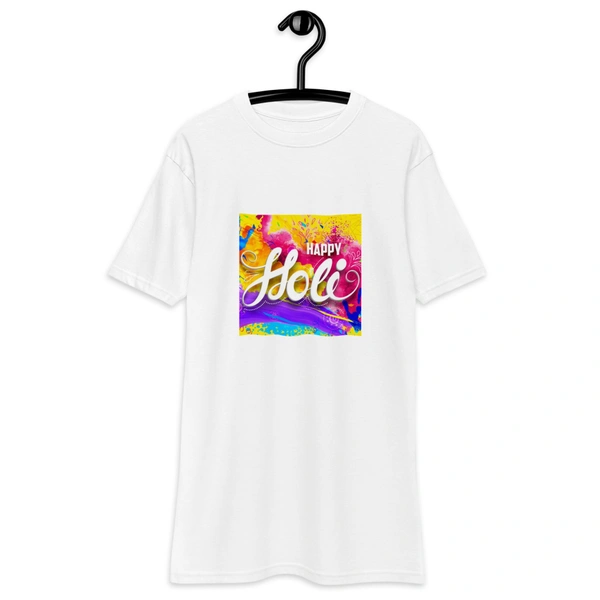 Kraftify Holi Festival Theam Printed White Unisex T-Shirt - Dri-fit for Men, Women & Kids.