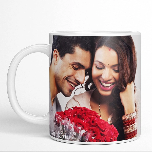 Kraftify Personalised Photo Coffee/Tea/Mik Mug - Gift for Birthday, Anniversary Valentines - for Girlfriend, Boyfriend, Husband, Wife & Friends, Kids - 330 ml (White)