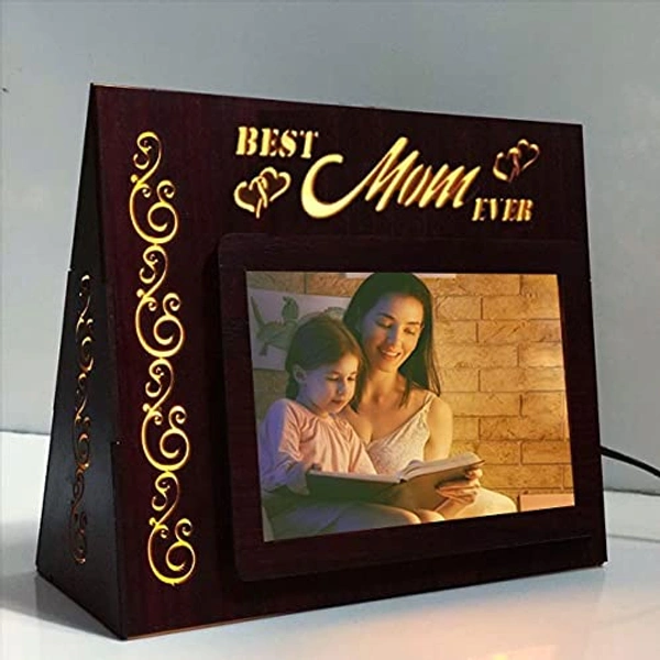 Kraftify Personalised Best Mom Ever Photo lamp Frame - Perfect Birthday Mothers Day Special for Mom