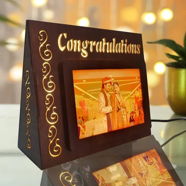Kraftify Personalised Congratulation Photo lamp Frame With 1 Photo Print