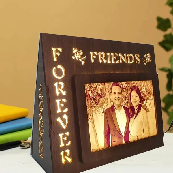 Kraftify Personalised Friends Forever Photo lamp Frame With 1 Photo Print