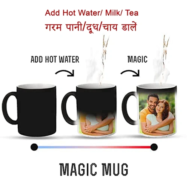 Kraftify Personalised Magic Mug Photo Coffee/Tea/Mik Mug - Gift for Birthday, Anniversary Valentines - for Girlfriend, Boyfriend, Husband, Wife & Friends, Kids - 330 ml