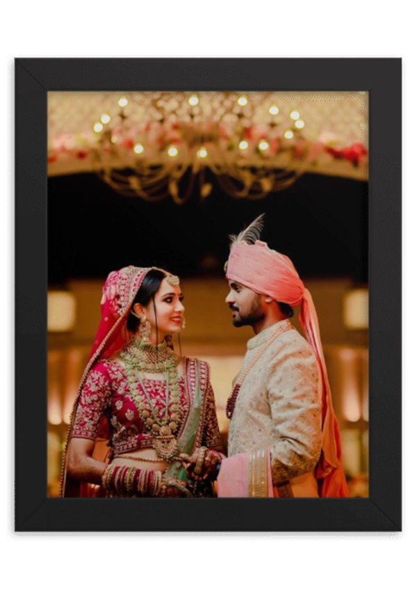 Kraftify  Personalized 1 Photo Collage Vertical Frame For Birthday, Anniversary, Wedding Gift, Personalized Collage Gift, Wall Photo Frame (13X10, Black) (A4 Size Photo Print) Please Send Name as per given instruction on image number 2)