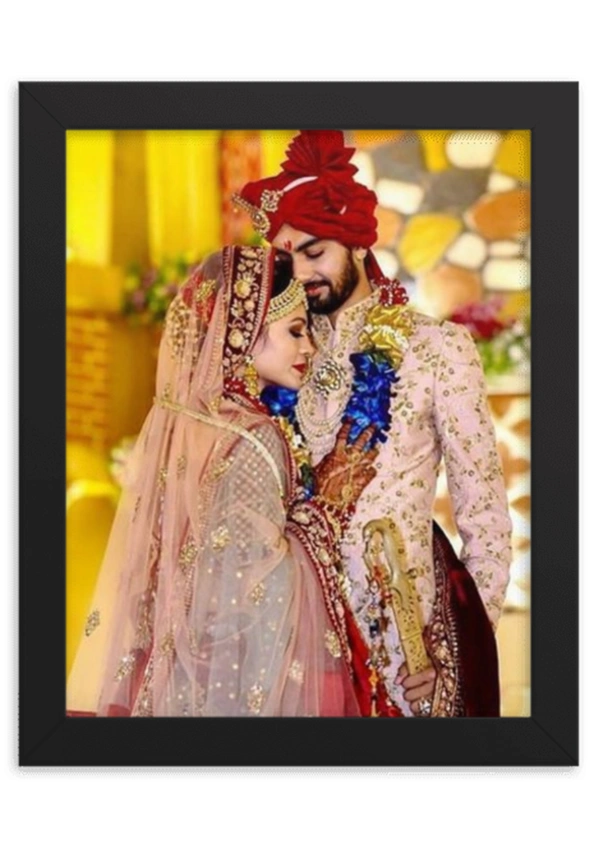 Kraftify  Personalized 1 Photo Collage Vertical Frame For Birthday, Anniversary, Wedding Gift, Personalized Collage Gift, Wall Photo Frame (13X10, Black) (A4 Size Photo Print) Please Send Name as per given instruction on image number 2)