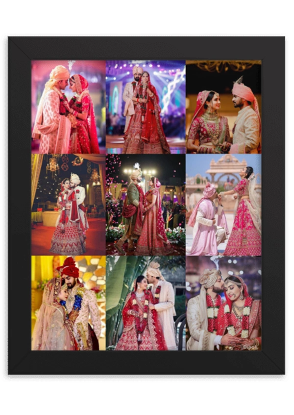 Kraftify  Personalized 1 Photo Collage Vertical Frame For Birthday, Anniversary, Wedding Gift, Personalized Collage Gift, Wall Photo Frame (13X10, Black) (A4 Size Photo Print) Please Send Name as per given instruction on image number 2)