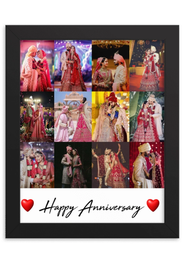 Kraftify  Personalized 1 Photo Collage Vertical Frame For Birthday, Anniversary, Wedding Gift, Personalized Collage Gift, Wall Photo Frame (13X10, Black) (A4 Size Photo Print) Please Send Name as per given instruction on image number 2)