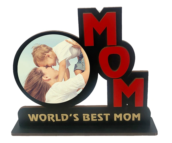 Kraftify Personalized Photo Printed Wooden Personalized Table Top Frame For Mom 8.5 x 7.5 Inch for Gift on Birthday, Anniversary, Welcome, Thanks Giving, Retairment