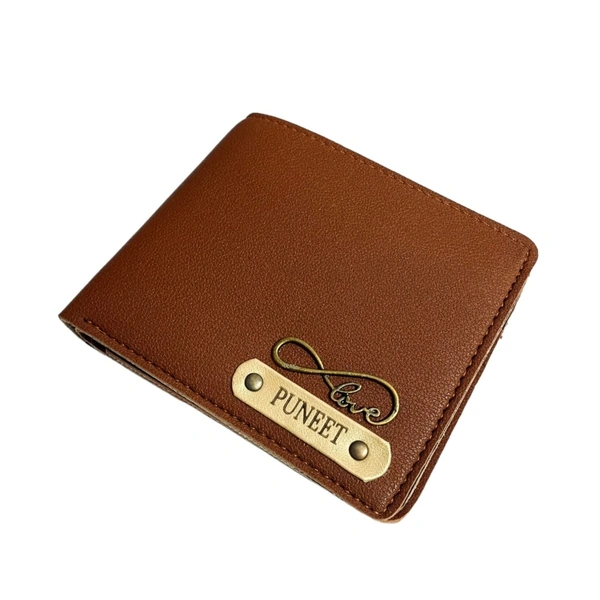 Kraftify Name Wallet Brown Leather Customized Name Wallet for Men with Charms, Personalized Name Wallet, Best Birthday, Anniversary Gifts for Men