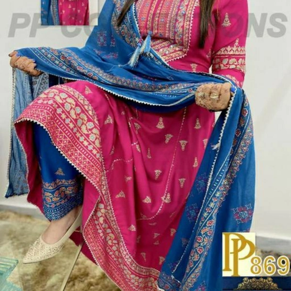 Women Kurti Sets - pink-blue, M