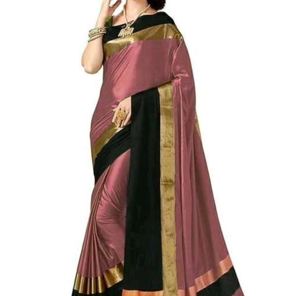 Cotton Sarees - Brownish pink black