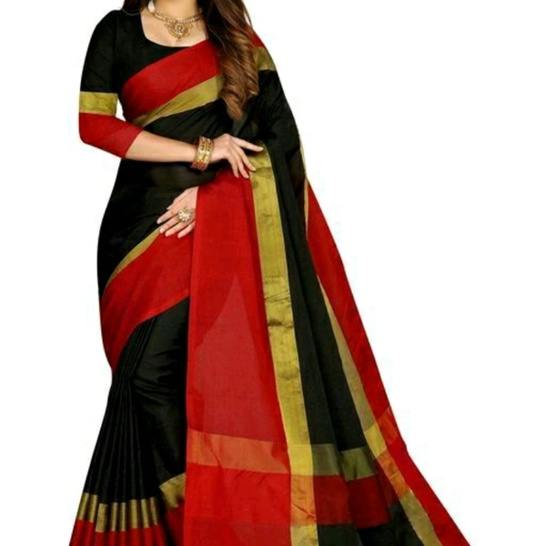 Cotton Sarees - black golden