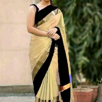 Cotton Sarees - black golden