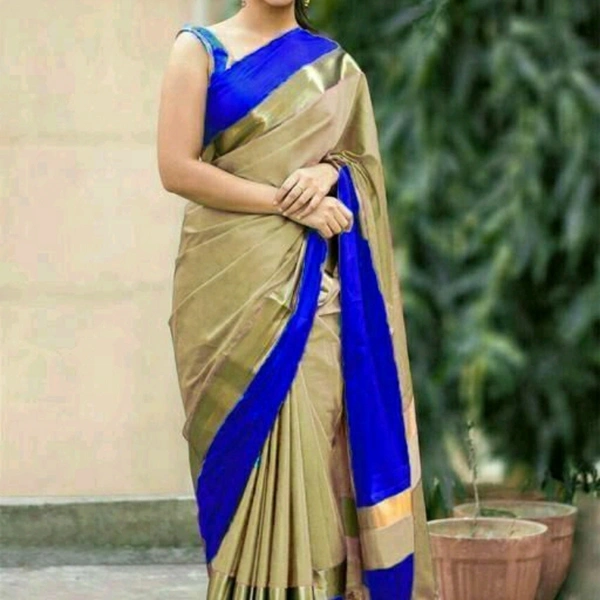 Cotton Sarees - black golden