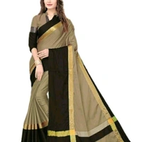 Cotton Sarees - black golden
