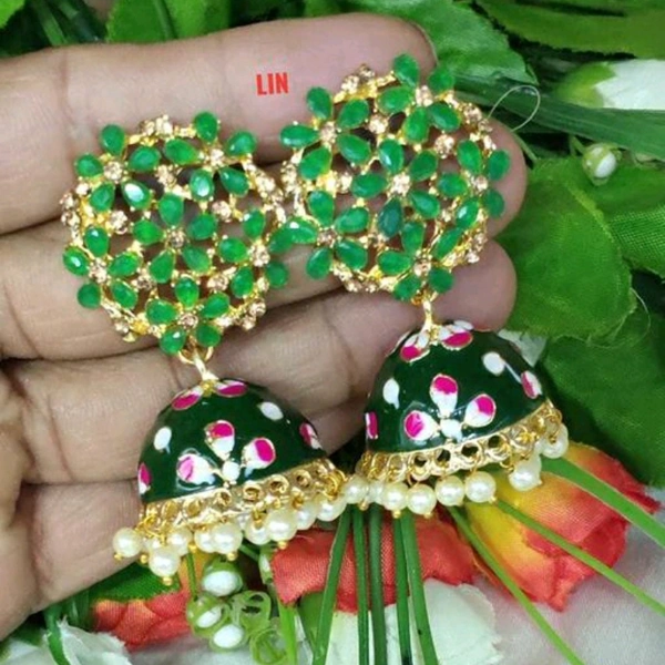 Earrings - Dark green