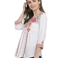 Women Tops - White pink, XS