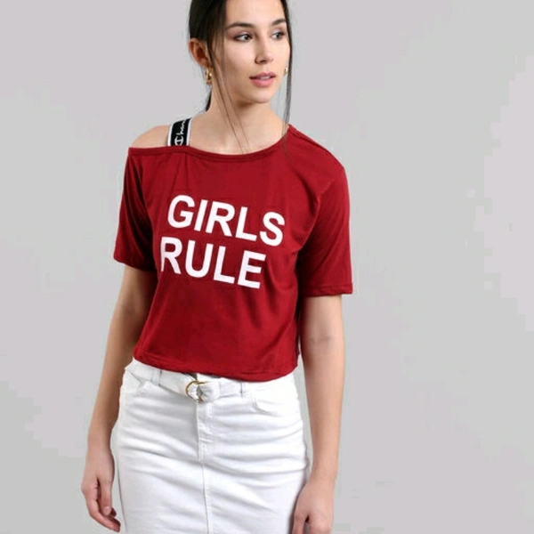 Off Shoulder Tops - Red, S