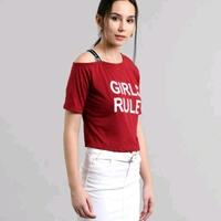 Off Shoulder Tops - Red, XL