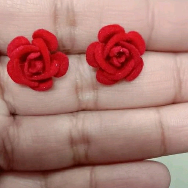 Stud Earrings - Red