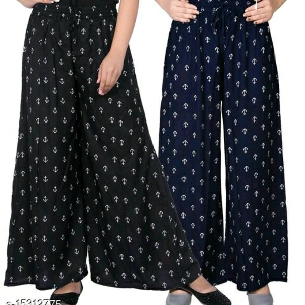 Palazzos For Women - Black blue, Free size