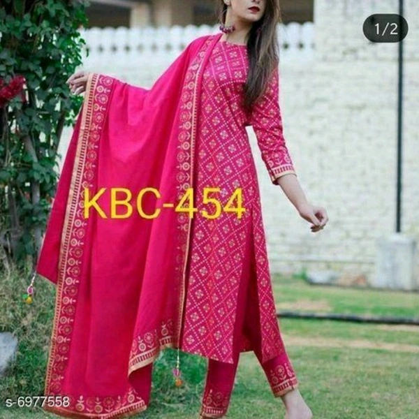 Kurti Set For Women - Pink, XXL
