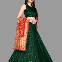 Lehenga - Semi-stitched, Green