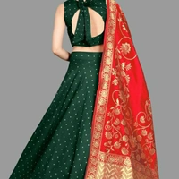 Lehenga - Semi-stitched, Green