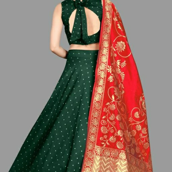 Lehenga - Semi-stitched, Green