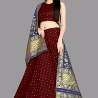 Lehenga - Maroon, Semi-stitched