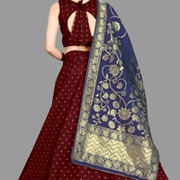Lehenga - Maroon, Semi-stitched