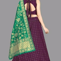 Lehenga - Purple, Semi-stitched