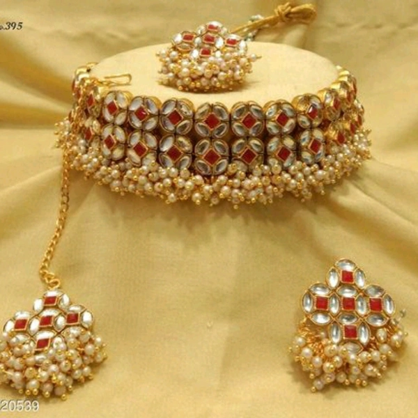 Choker Set - Red, Free size