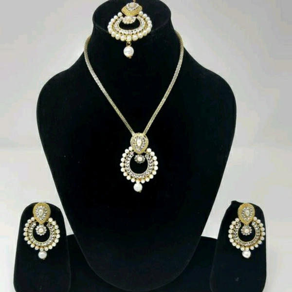 Necklace Set - white, Free size