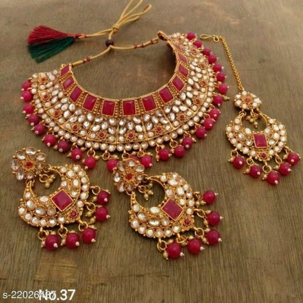 Necklace Set - Red, Free size